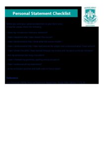 Personal Statement Checklist | George Abbot School